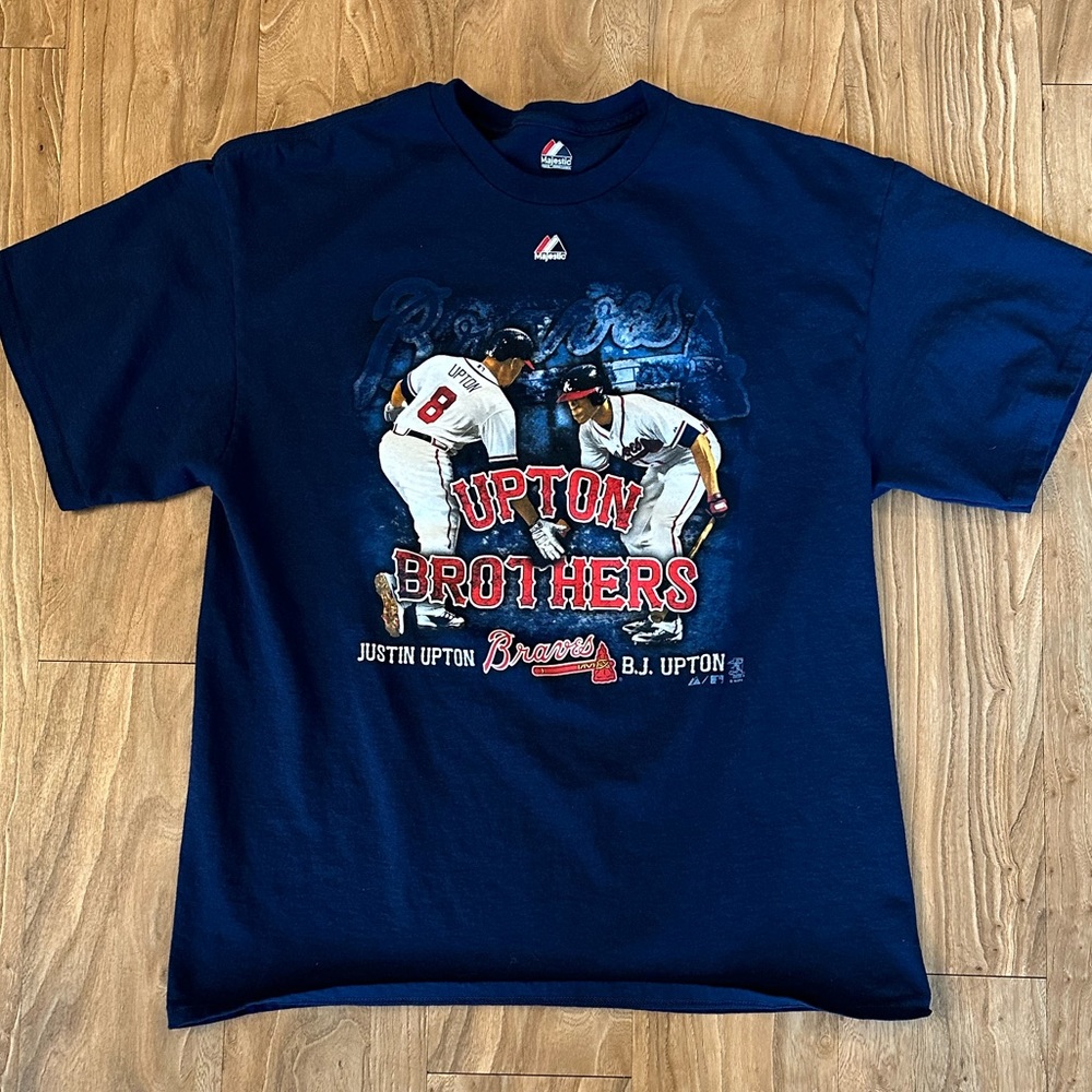 **MAJESTIC** Atlanta Braves Upton brothers t-shirt SIZE XL